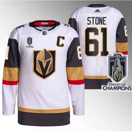 Men Women Youth Vegas Golden Knights #61 Mark Stone White 2023 Stanley Cup Champions Stitched Jersey
